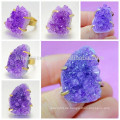 Probe Design Naturstein Amethyst druzy Cuprum Ringe